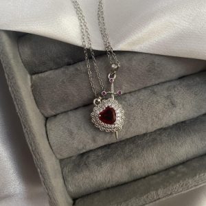 گردنبند ست کاپلی - قلب و شمشیر
