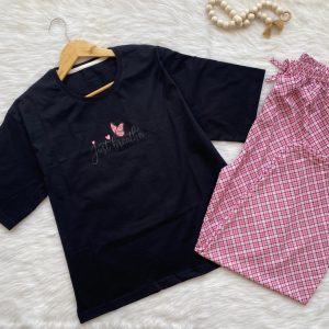 ست تیشرت لانگ و شلوار بگ دخترانه